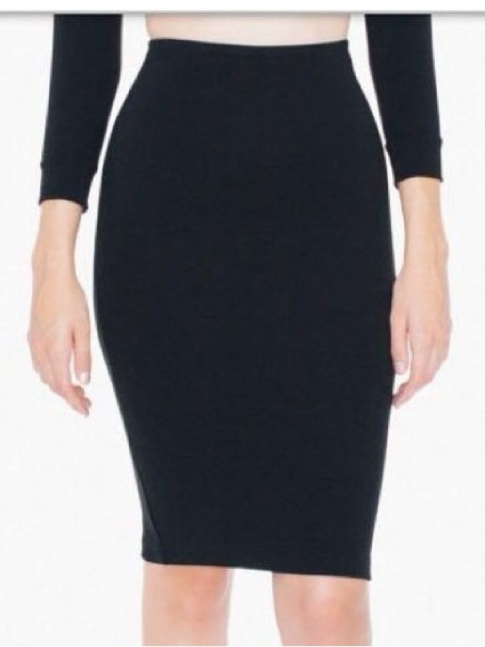 American Apparel Black High-Rise Pencil Skirt